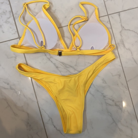 Yellow Triangle Bikini Size Small. Worn Once - Picture 2 of 2